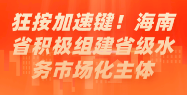 狂按加速鍵！海南省積極組建省級(jí)水務(wù)市場(chǎng)化主體